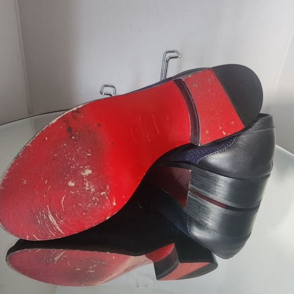 Christian Louboutin Navy Blue Suede Loafers.100% AuthenticSize 36.5. - Picture 9 of 12